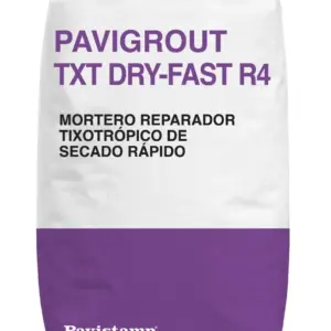Pavigrout TXT Dry-Fast R4 je tiksotropni, vrlo brzo vezujući cementni reparaturni mort za sanaciju betona i armiranobetonskih konstrukcija. Omogućuje izuzetno brze popravke uz visoku početnu i konačnu čvrstoću, bez pojave pukotina.