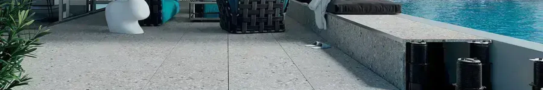 Nosači za keramiku i decking – podesivi sustavi za podizanje i niveliranje vanjskih podnih obloga, idealni za terase, bazene i eksterijere.